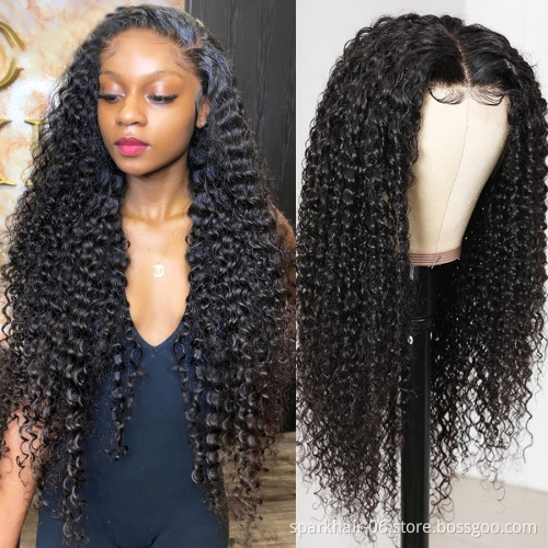 Pre-Plucked Human Hair Lace Wigs for Black Women Kinky Curly Hair Brazilian Virgin Hair Cuticle Aligned Hair HD Lace Frontal Wig